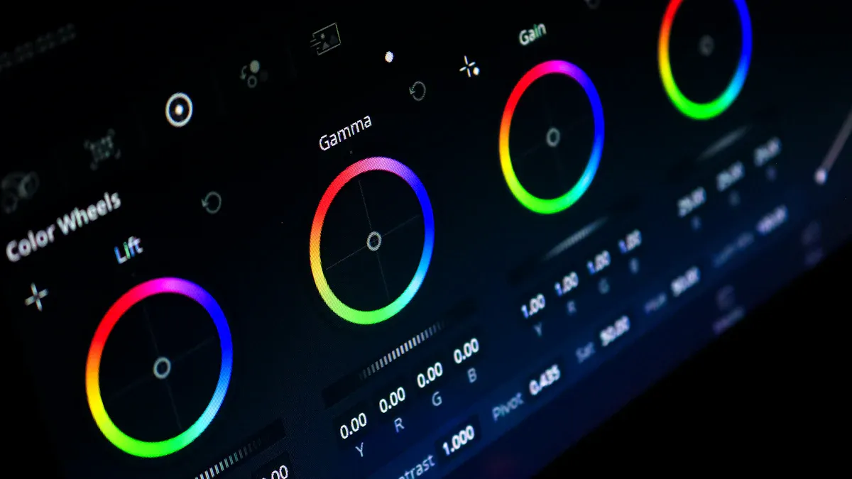 Illustration comparing color grading and color correction
