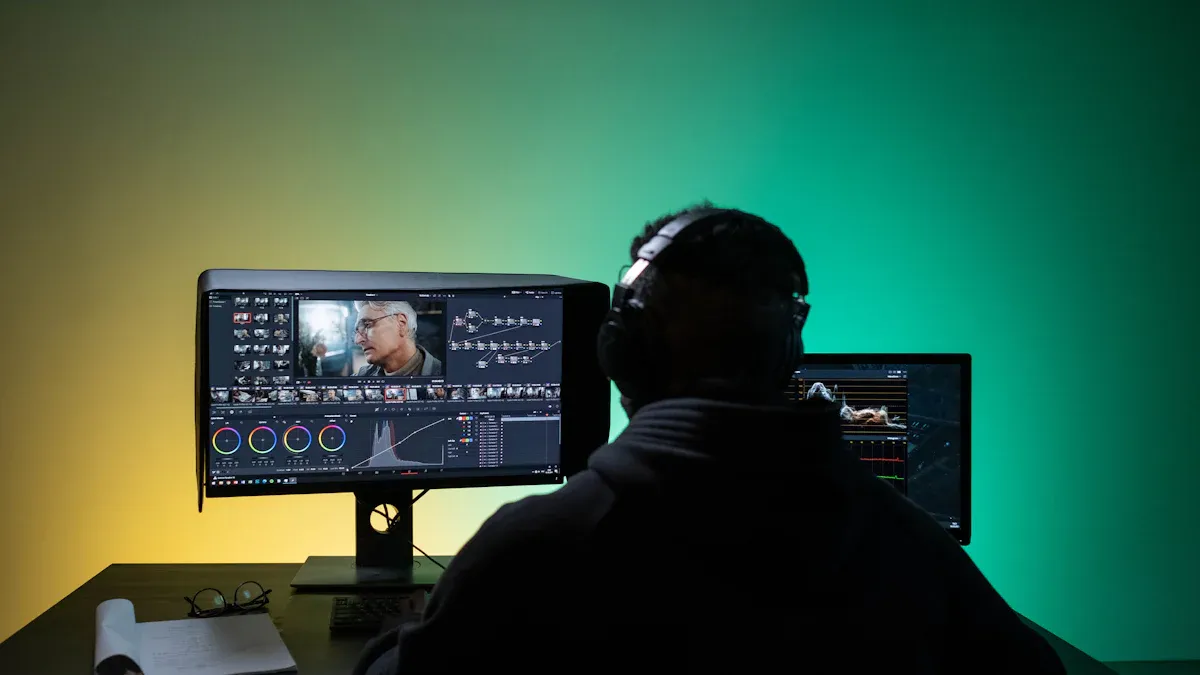Illustration of the stages of a film editing workflow